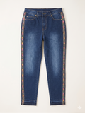 Jeans Bordo Decorato