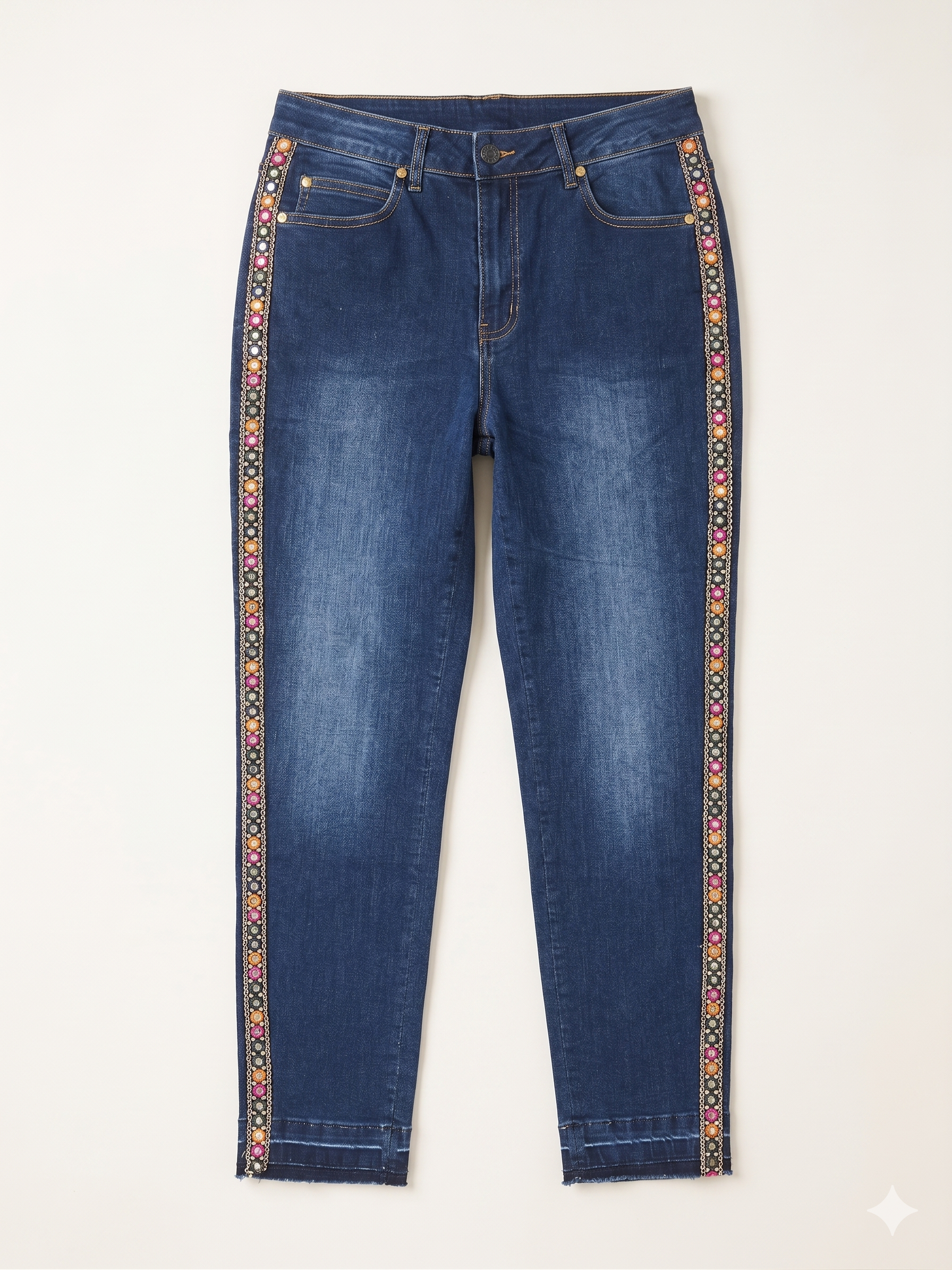 Jeans Bordo Decorato