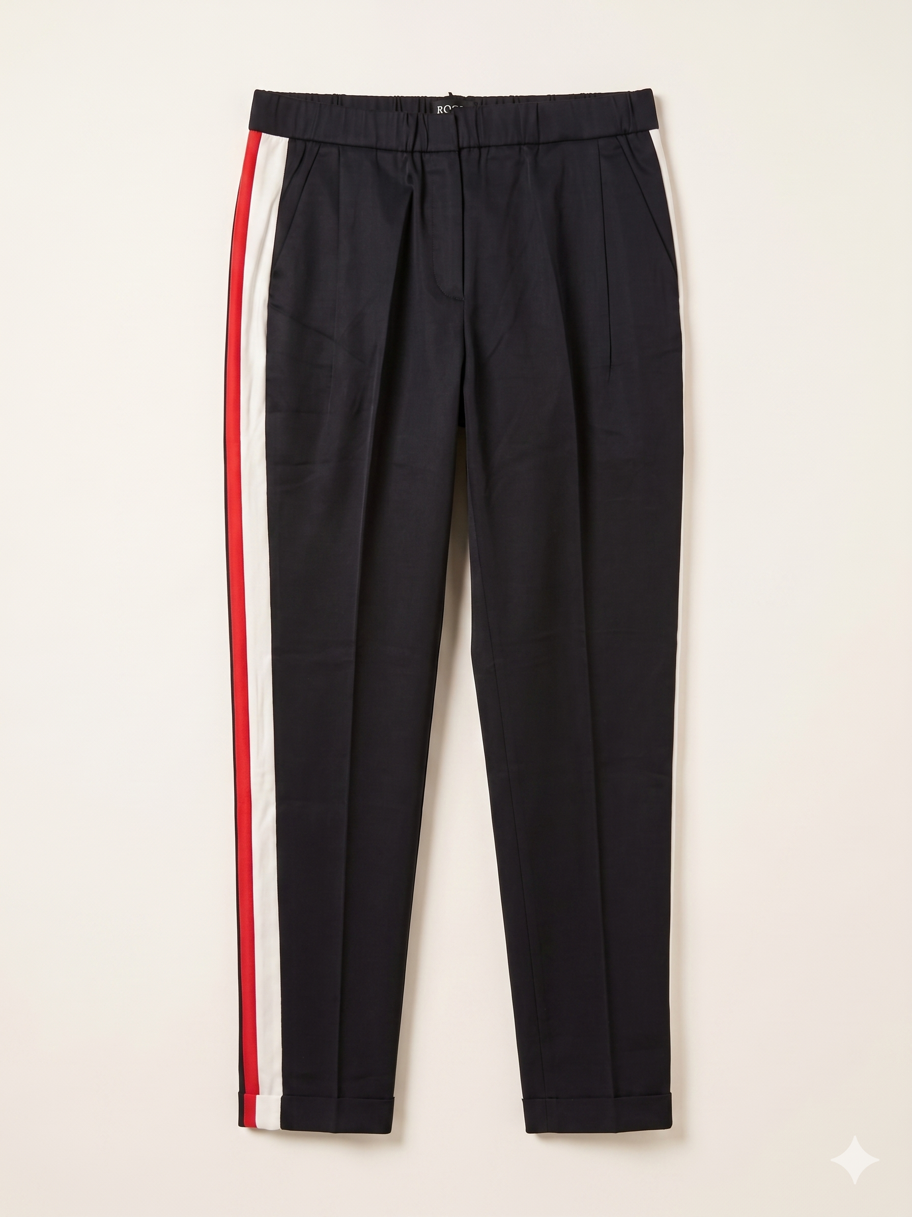 Pantalone Nero Banda Rossa