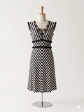 Abito Chevron Bianco Nero