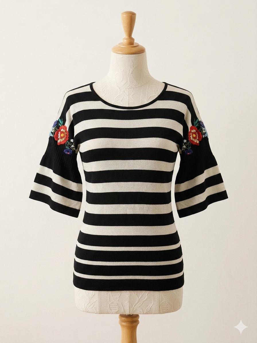 Maglia Righe Rose