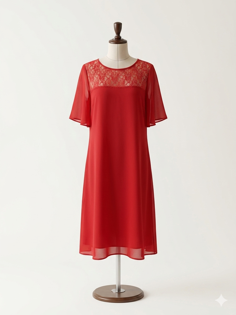 Abito Rosso Pizzo