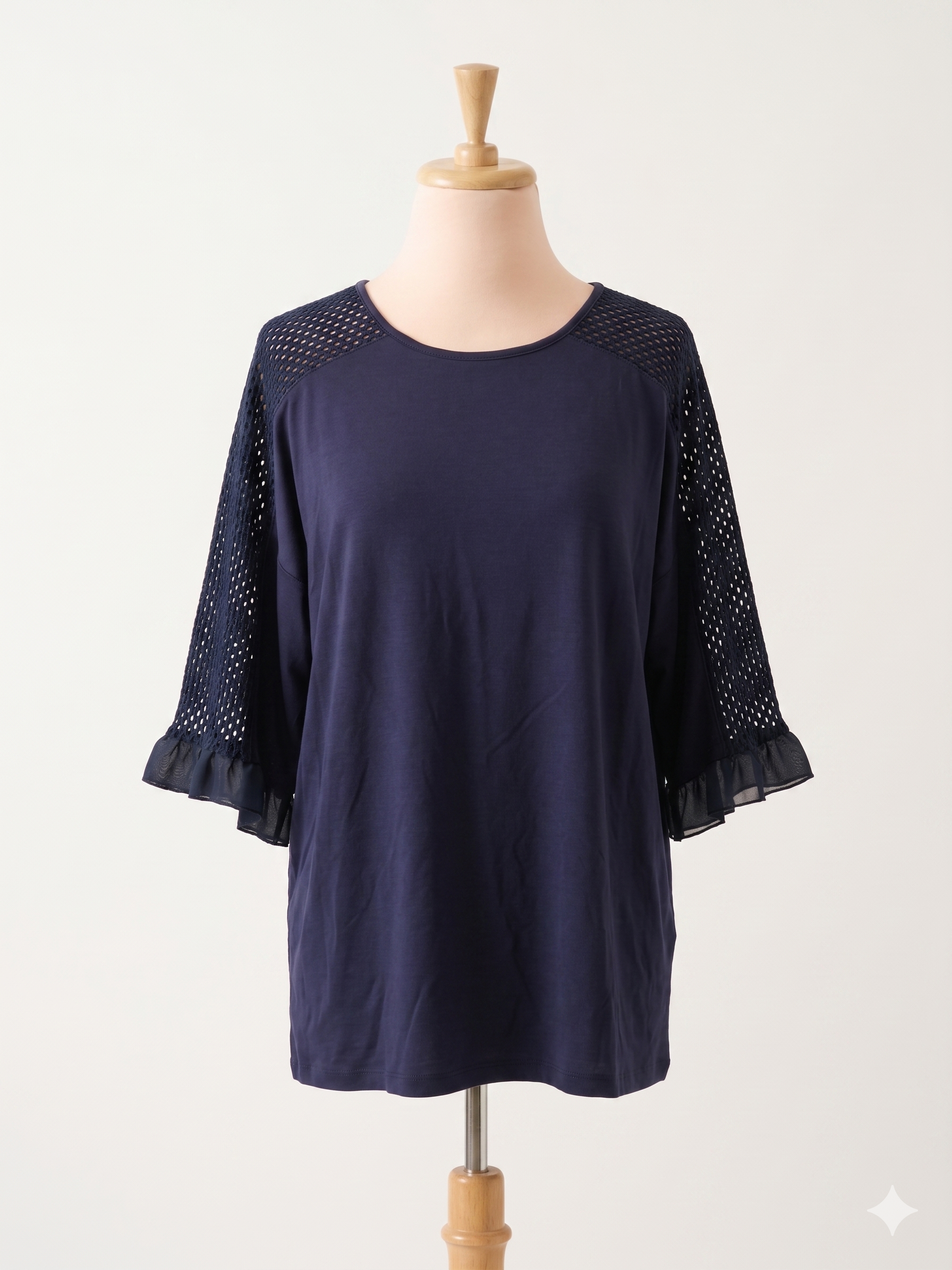 Abito Navy Maniche Pizzo