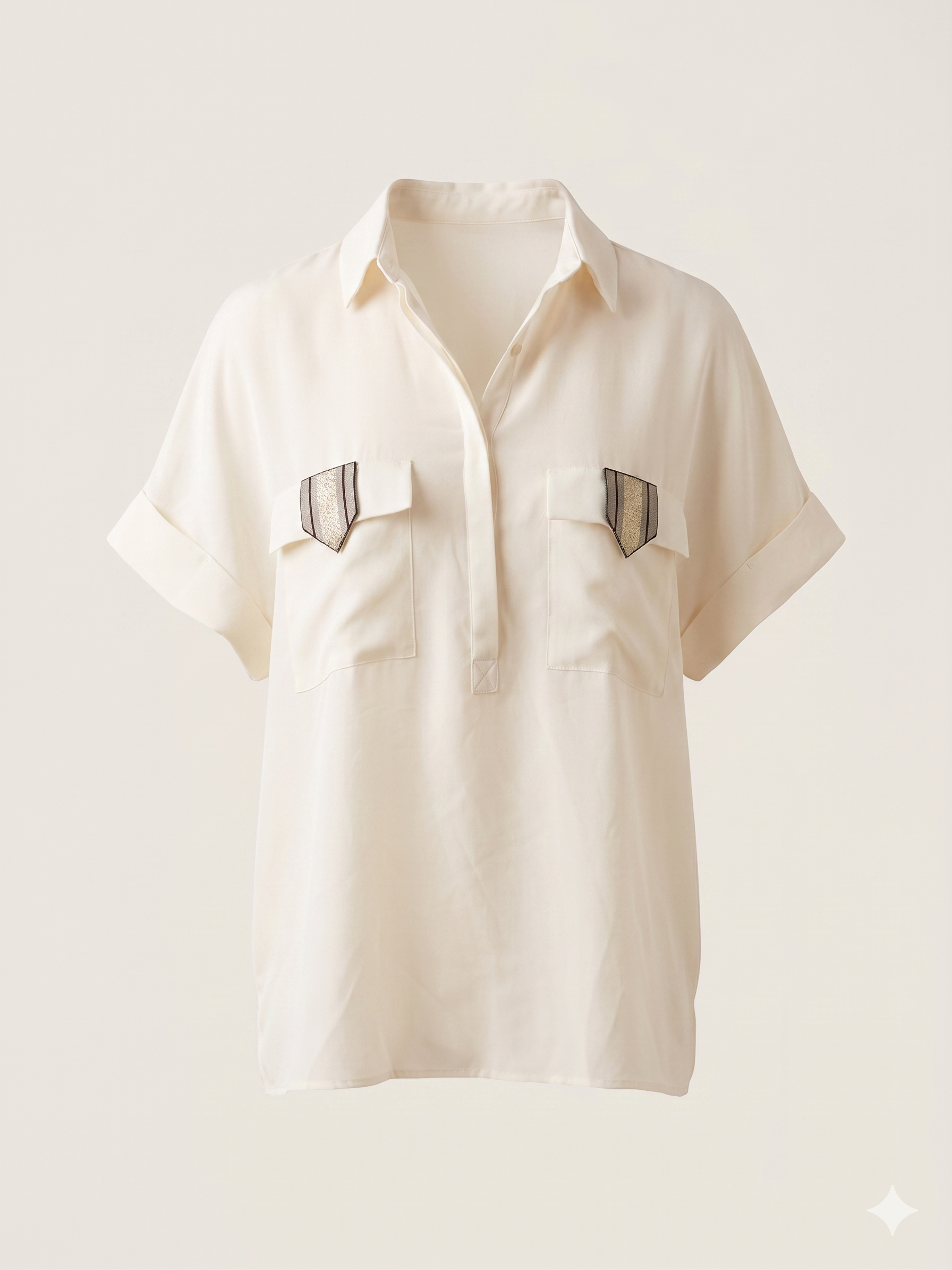 Camicia Avorio Tasche