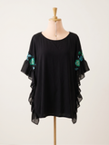Blusa Nera Paillettes Verdi