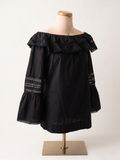 Blusa Spalle Nude Nera