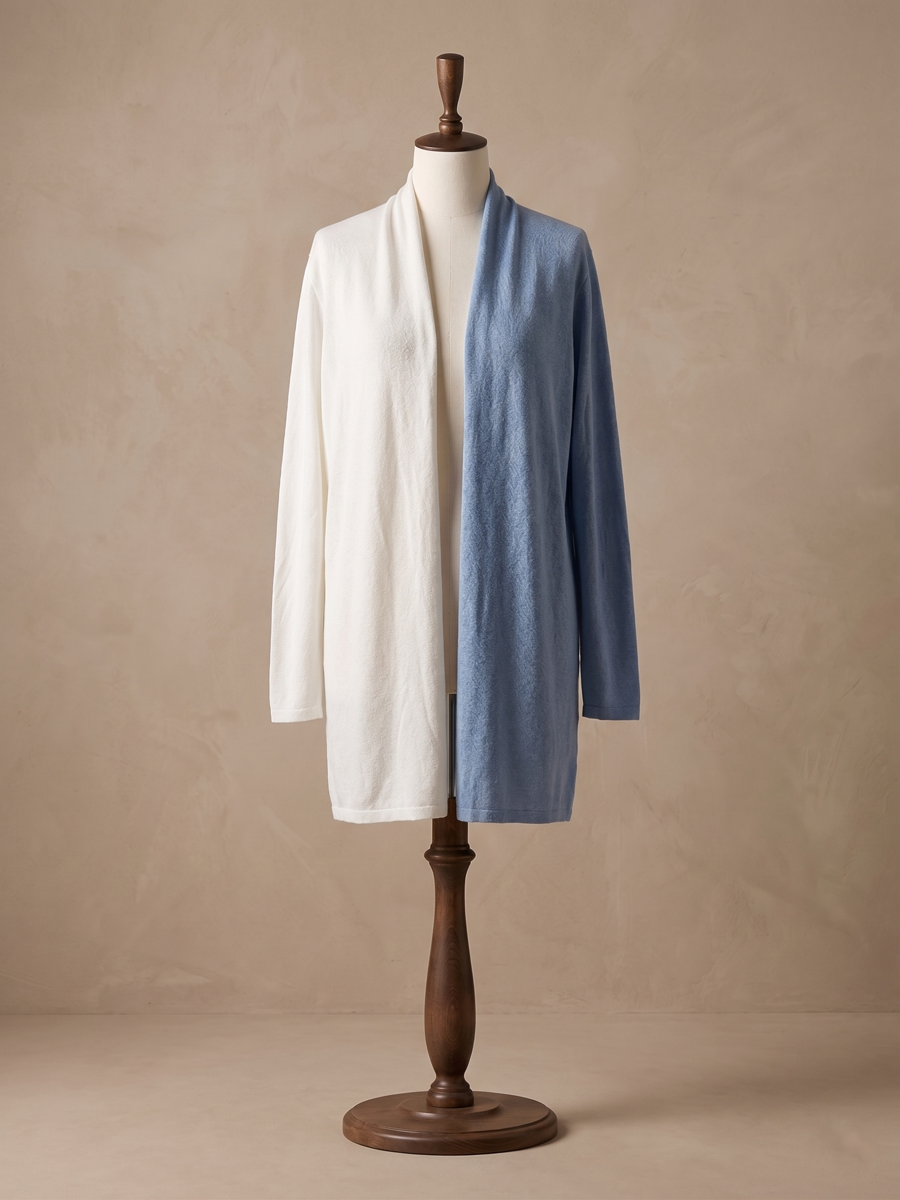 Cardigan Bicolore Cielo Avorio