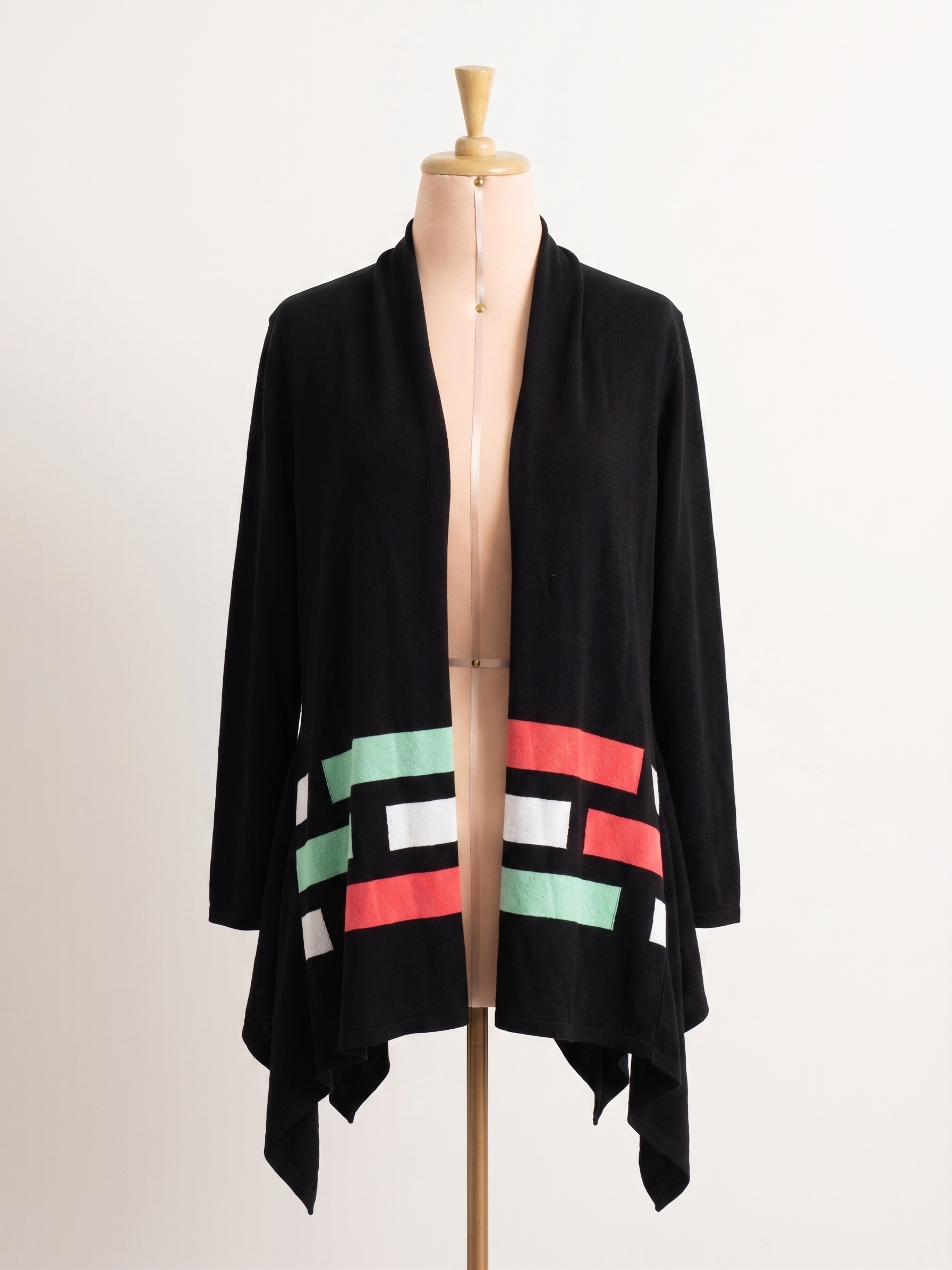 Cardigan Nero Geometrico