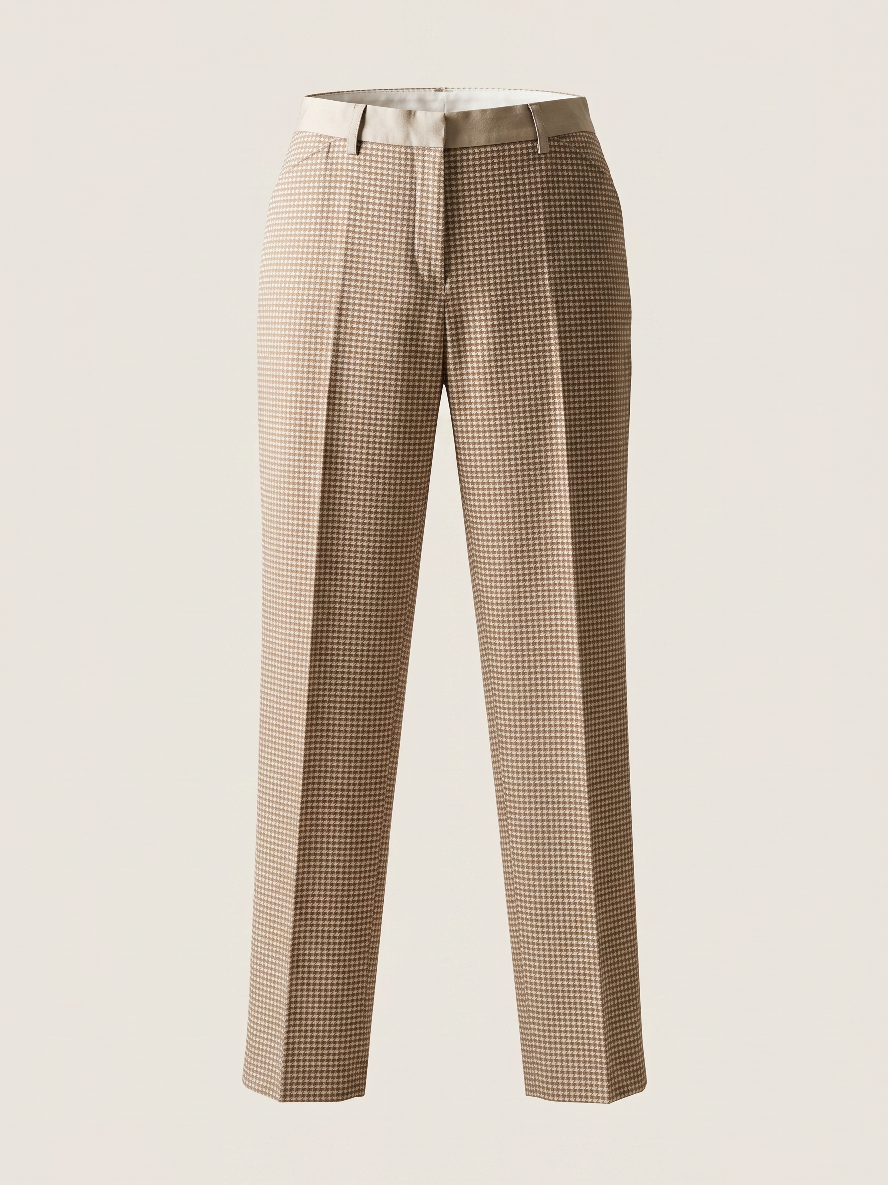 Pantaloni Pied de Poule Sabbia