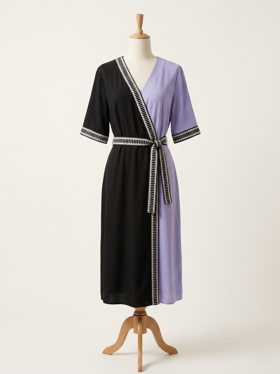 Vestito Bicolore Lavanda