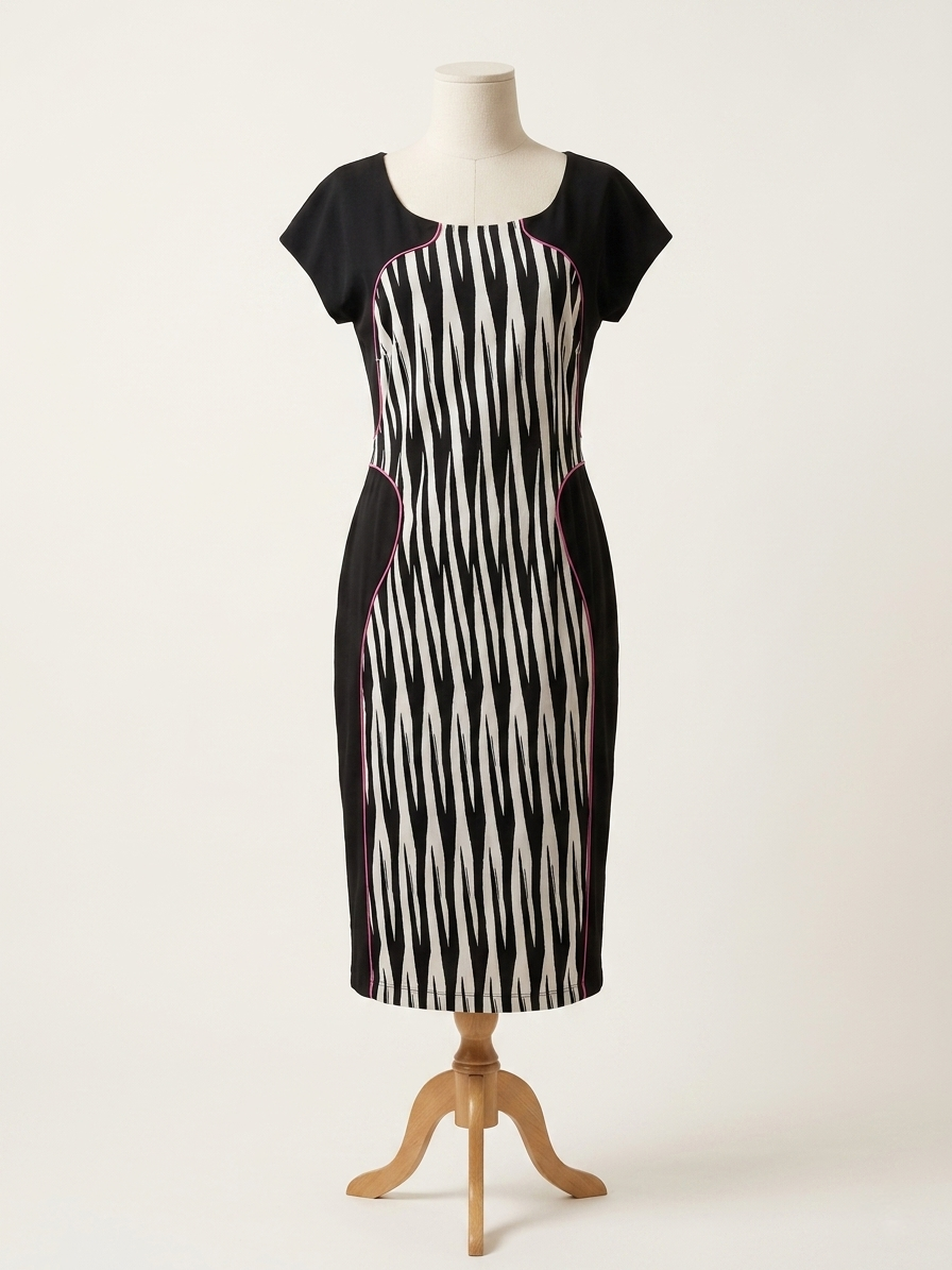 Vestito Ikat Contrasto