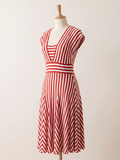 Vestito Righe Rosso