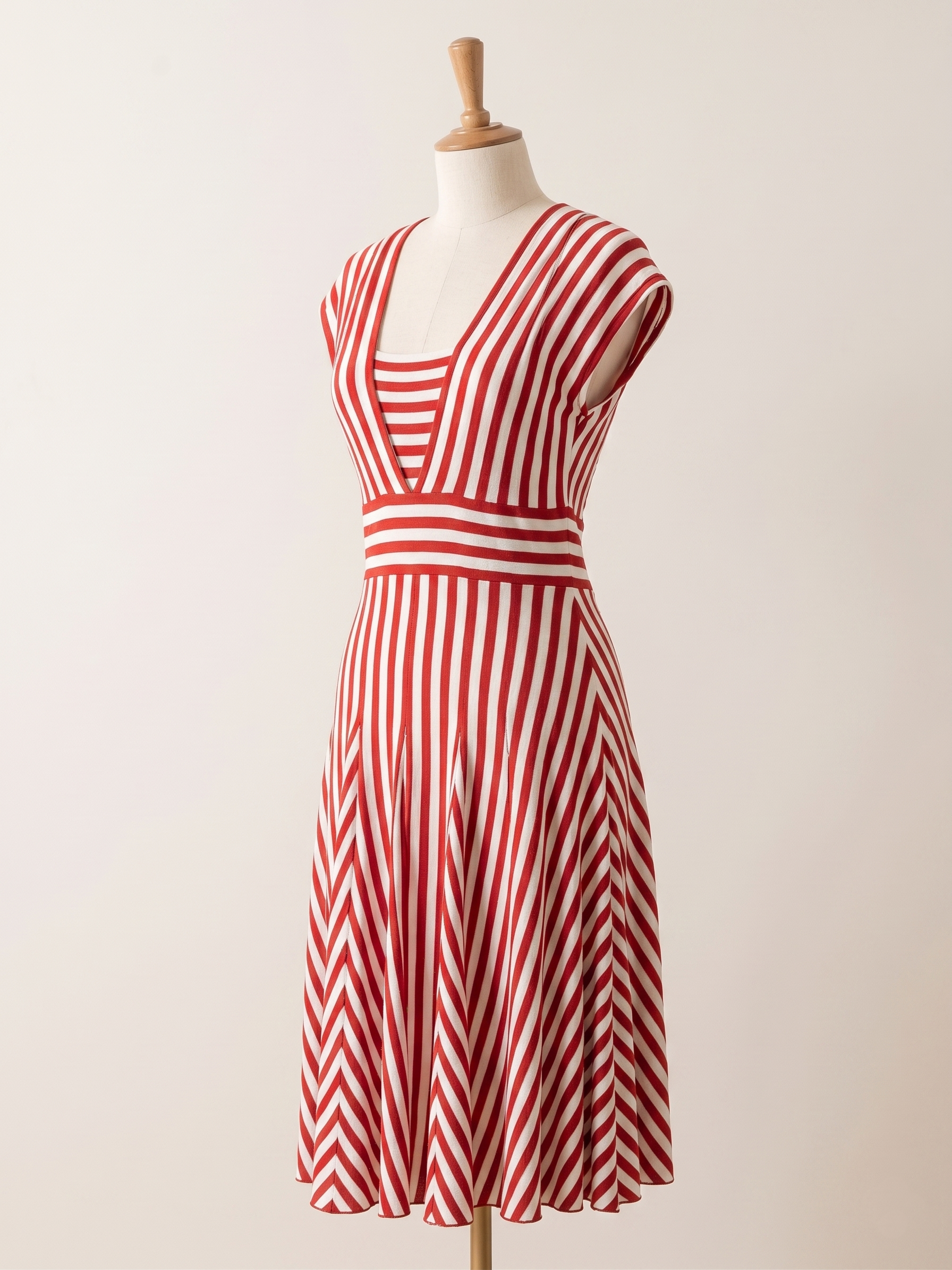 Vestito Righe Rosso
